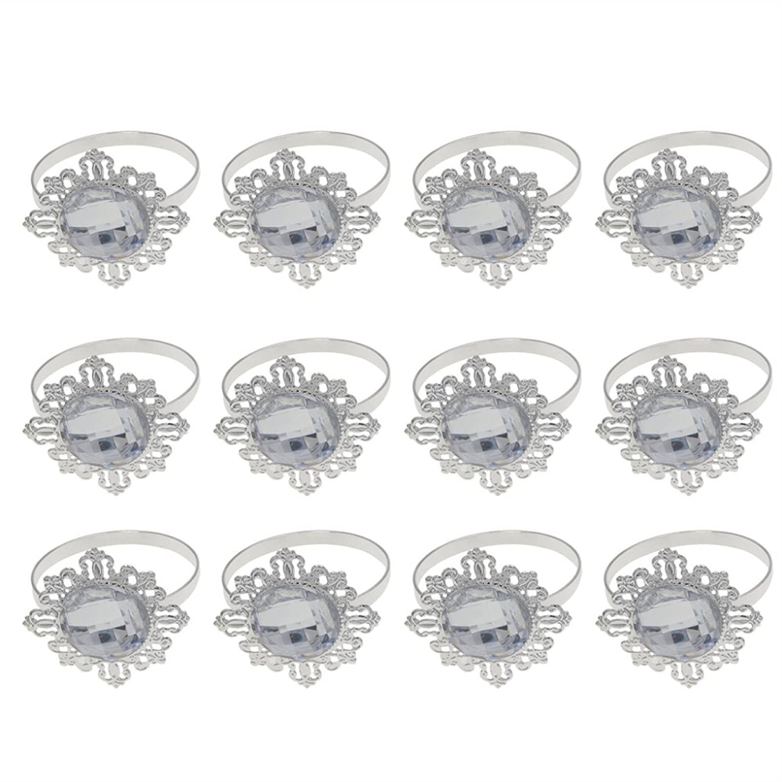 LLBATH Set Di 12 Portatovaglioli In Acrilico Viola, A Forma Di Diamante, Per Matrimoni, Banchetti E Decorazione Tavola, 5x5 Cm
