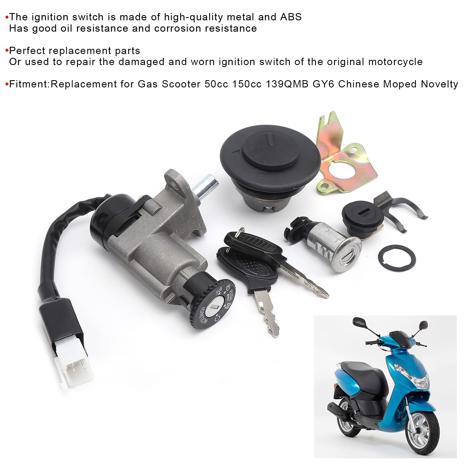 jinjin1204様 Ignition Switch Assembly,Ignition Switch Assembly 4‑Wire for Gas