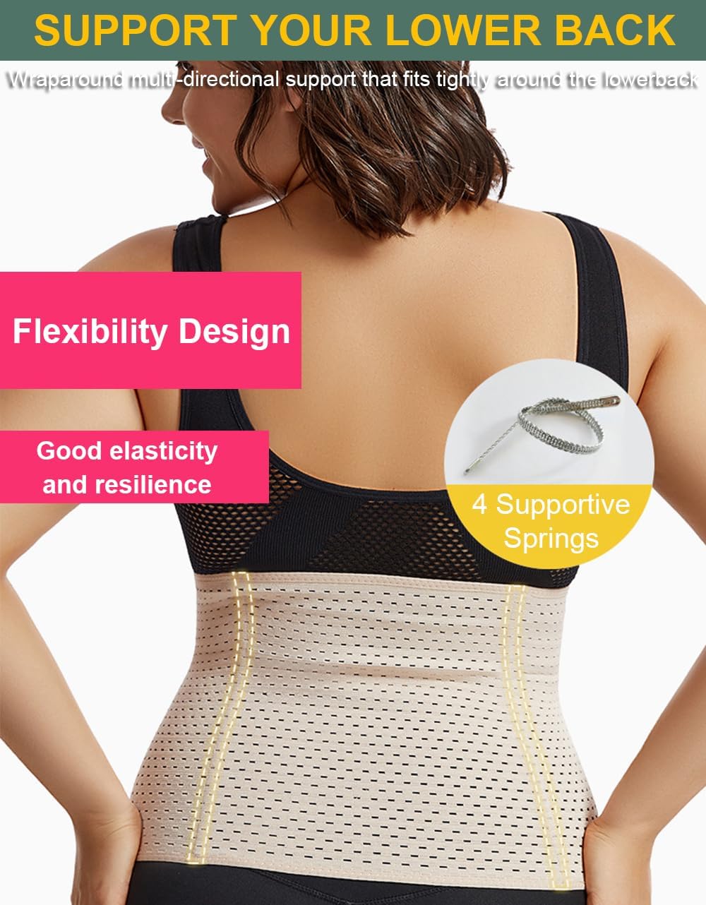 SUJAYU Waist Trainer for Women Lower Belly Fat, Lower Belly Tummy Control Shapewear Corset Shapewear for Women