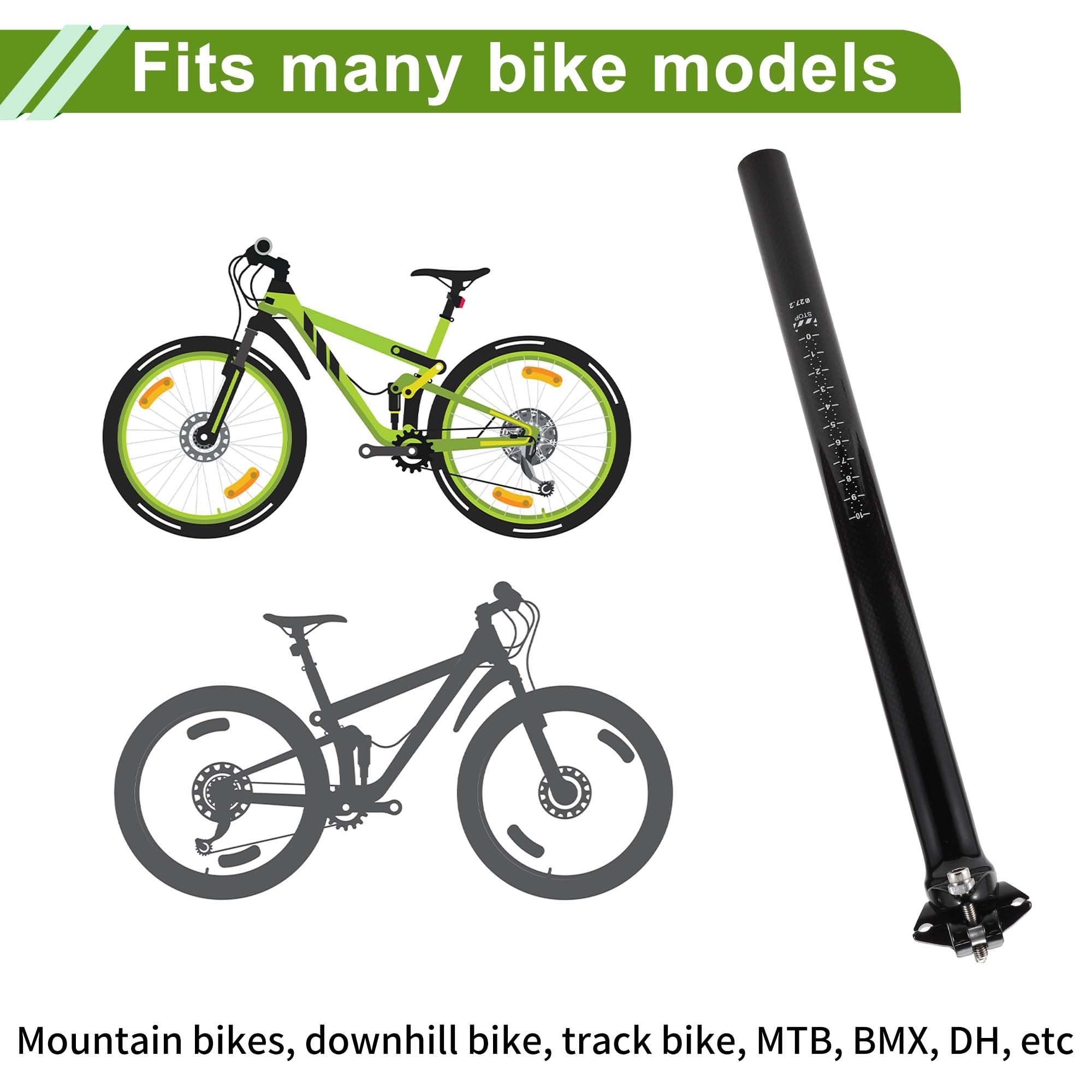Reggisella Per Bici 27,2x350mm Carbonio Ammortizzante 1 Pezzo | Adatto A Mountain Bike, Da Strada E A Scatto Fisso, Installazione Semplice, Resistente E Durevole, Di Buona Qualità