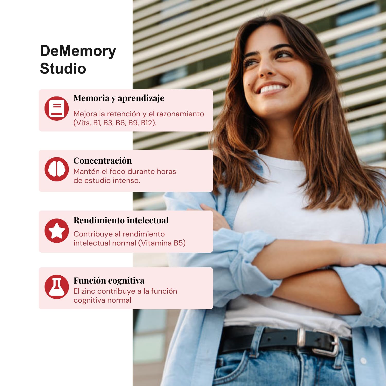 DeMemory Studio 30 Cápsulas - Pack 3 Unidades - Ayuda a la Concentración, Aprendizaje y Razonamiento - con Fosfatidilcolina, Fosfatidilserina, Taurina, Jalea Real, Vitaminas y Minerales