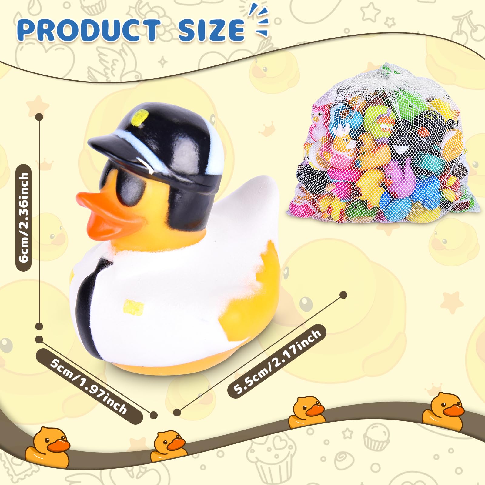 Paquete de 35 patos de goma en surtido a granel, patos Jeep para patos, pequeños patos de goma para bebés pequeños, juguetes de baño de patos, juguetes de piscina, regalos de fiesta para niños con