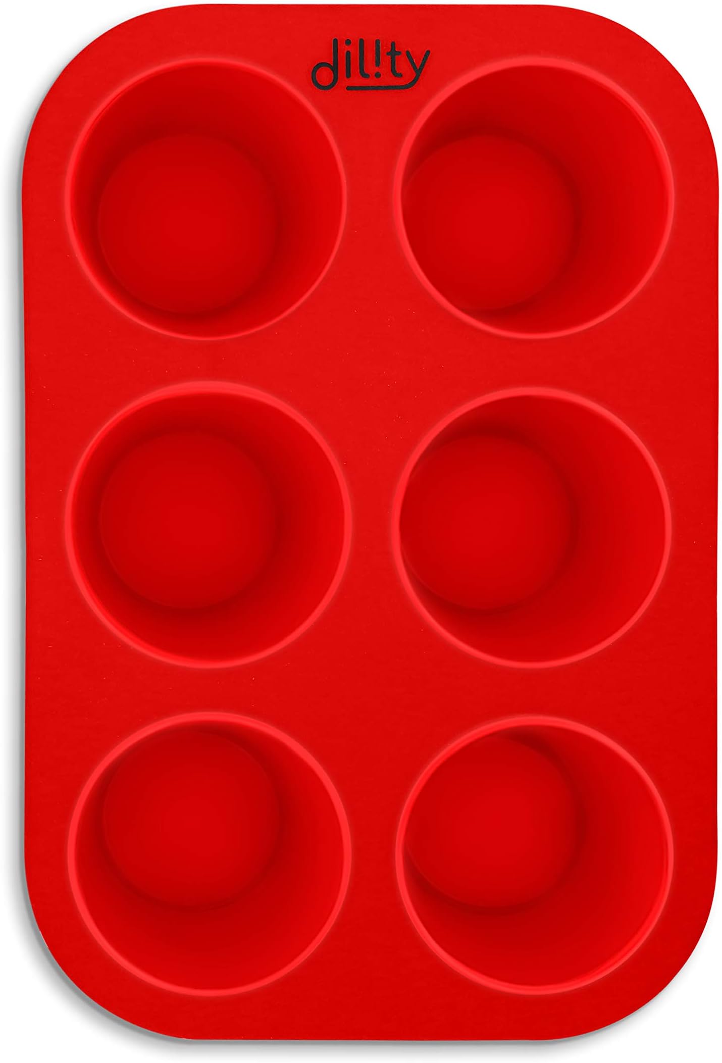 Deep and Large Muffin Tray, 6 Cup Silicone Cupcake Moulds, Silicone