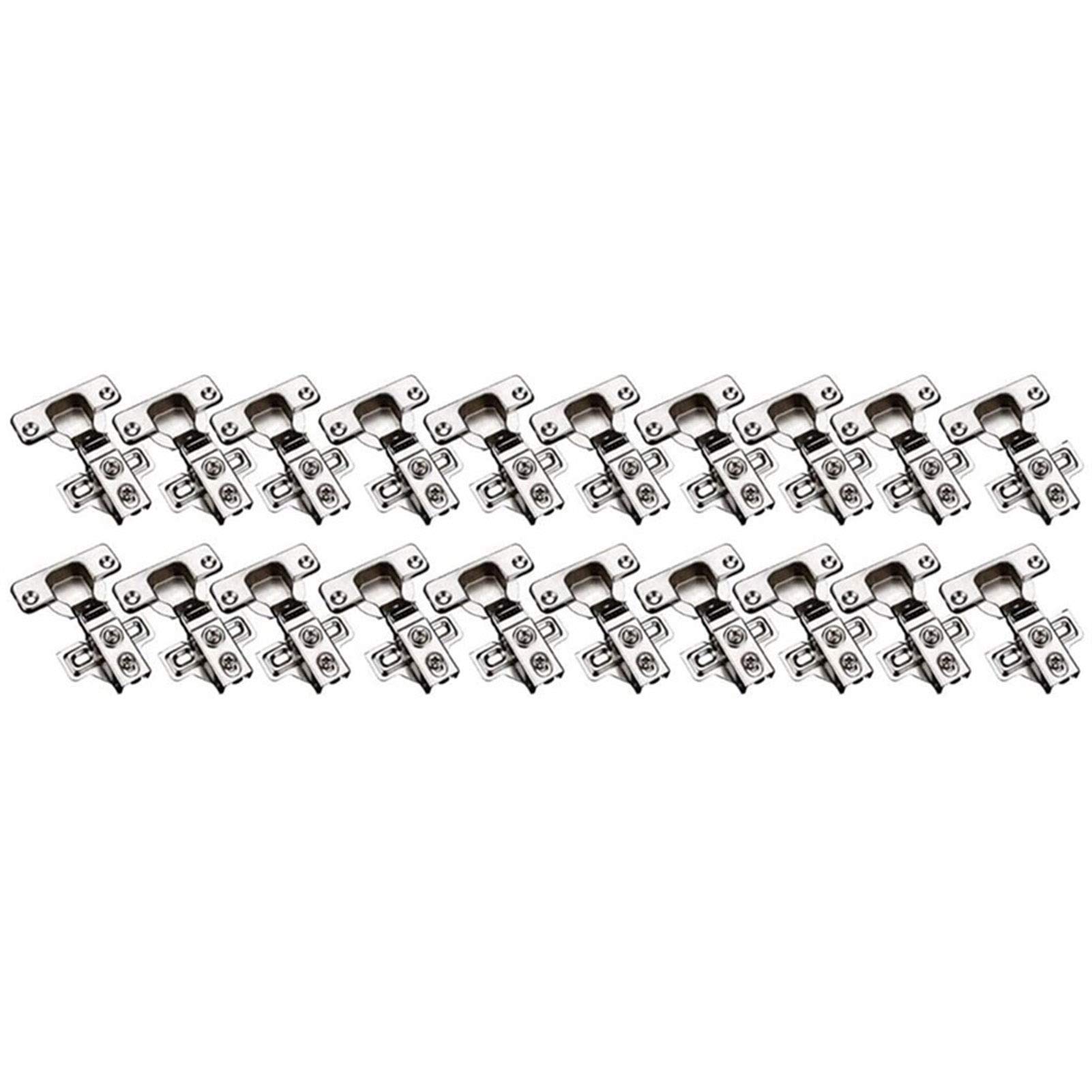 AUNANGLJSCS 20 Pieces Soft Close Cabinet Door Hinges Full Coverage 110 Degree Opening Angle Hidden Furniture Hardware Accessories