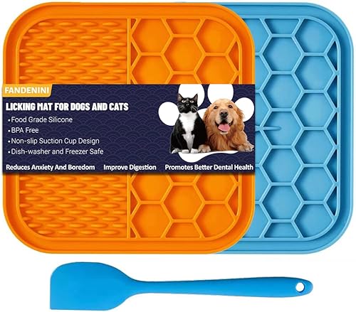 2 tapetes de silicona para lamer perros, tapetes de silicona para lamer perros con ventosas para aliviar la ansiedad, almohadilla de mantequilla de