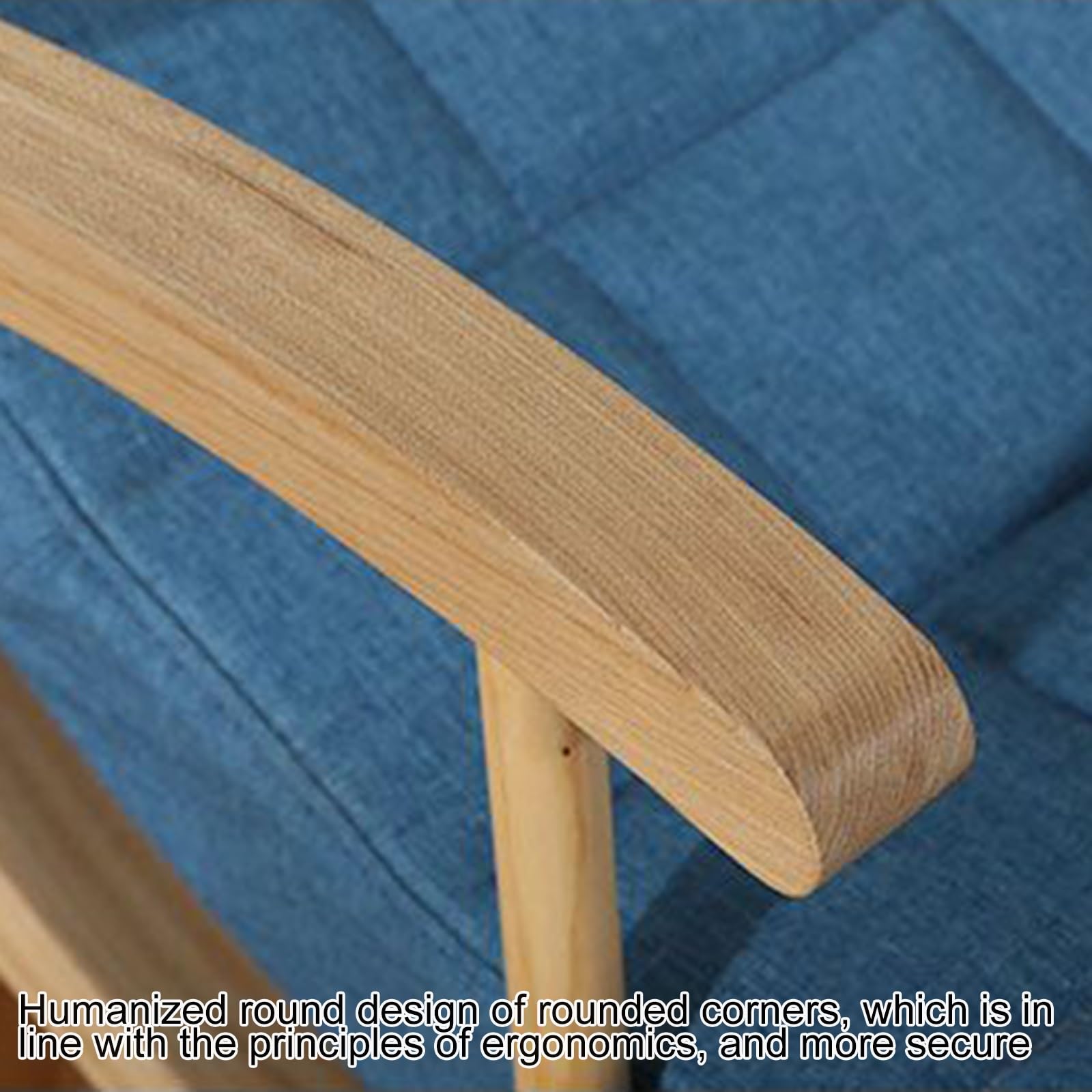 Mecedoras de madera tapizadas para interiores con respaldo alto, sillón cómodo para balcón, porche, patio, soporta 400 libras