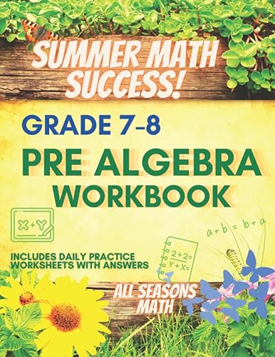 Summer Math Success: Pre Algebra Workbook Grade 7-8