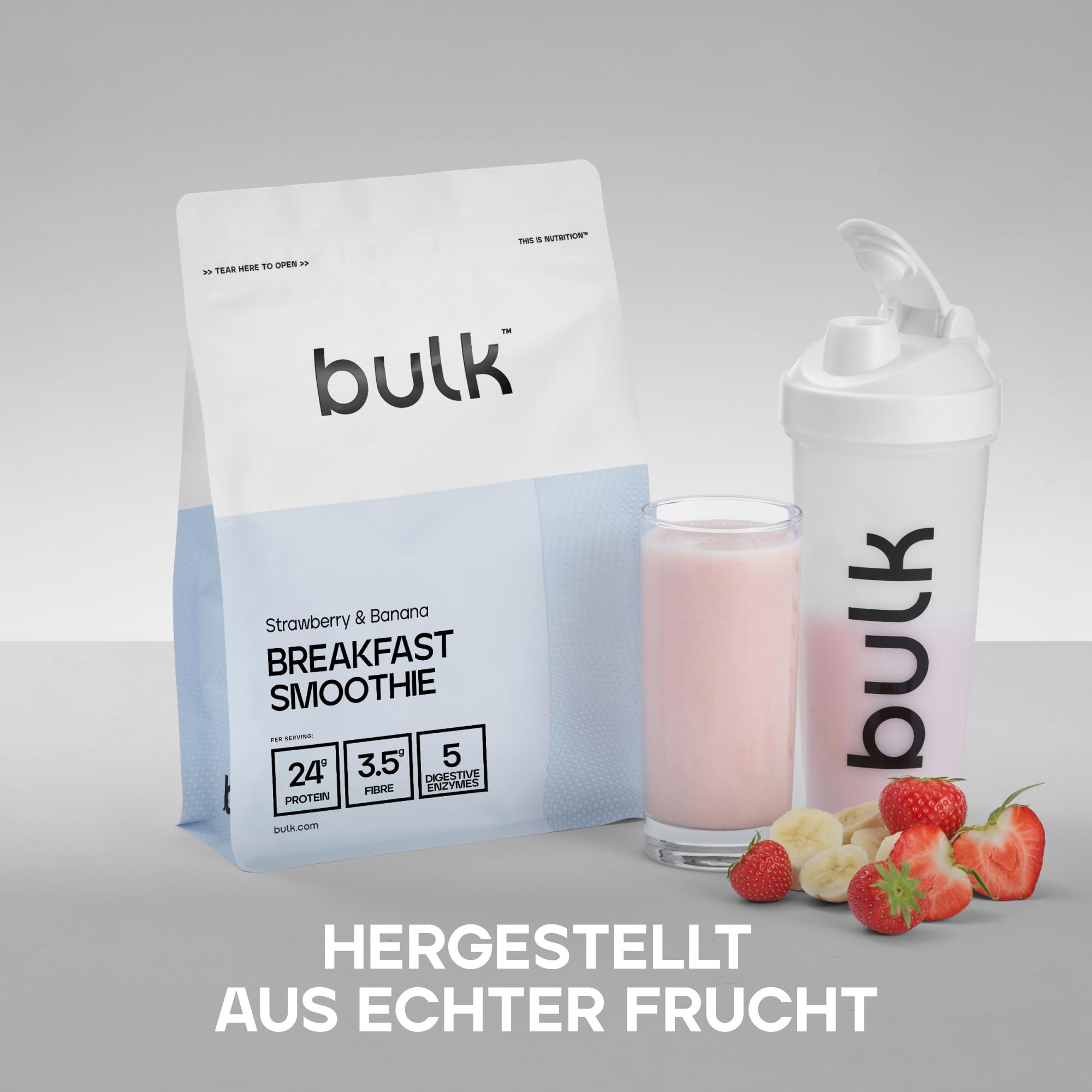 Bulk Frühstücks-Smoothie, Erdbeere und Banane, 2.5kg