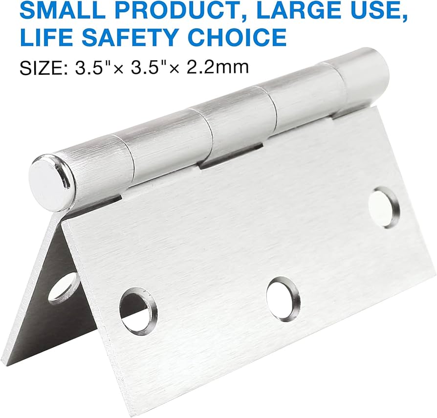 3 / 5 satton⭐︎ Square Corner Door Hinge Satin Nickel 3.5 Inch 3 Pack ǀ Hardware