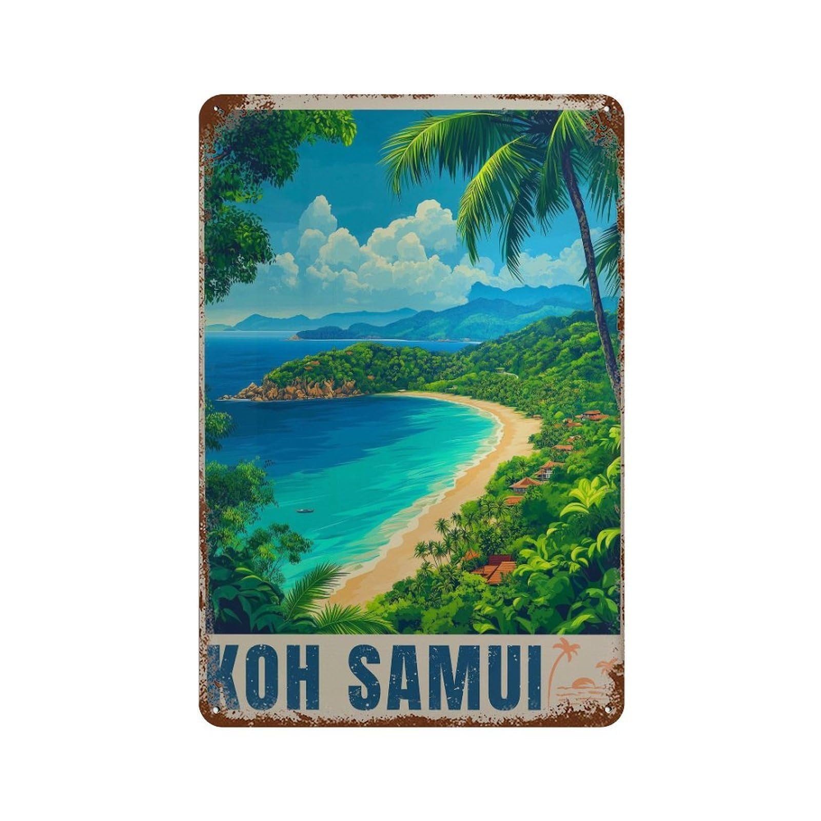 xiaoxiaoshen Koh Samui Travel Thailand Tropical Island (2) Wall Decor Art Metal Tin Poster Modern Home Decor Art Home Bar Shop Decorations Vintage Sign 30x20cm