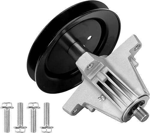 Conjunto de husillo de repuesto con polea - Compatible con cortacéspedes MTD, Troy-Bilt y Cub Cadet de cubierta de 42 pulgadas - Reemplaza