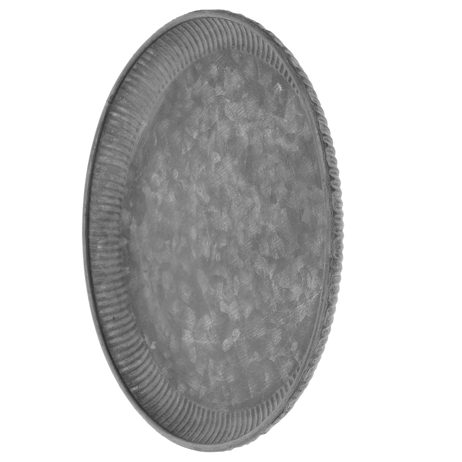 Bandeja Metálica Redonda AKOOSY de Hierro 25x25cm Centro de Mesa Vintage Gris para Comedor