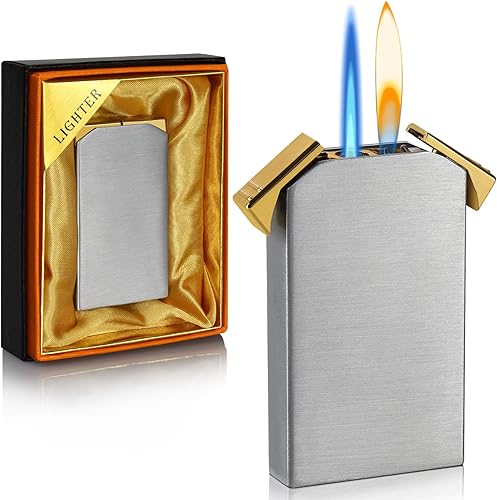 Encendedor de doble llama, encendedor de chorro conmutable y encendedor de llama suave, encendedor de butano recargable, encendedores de tubería