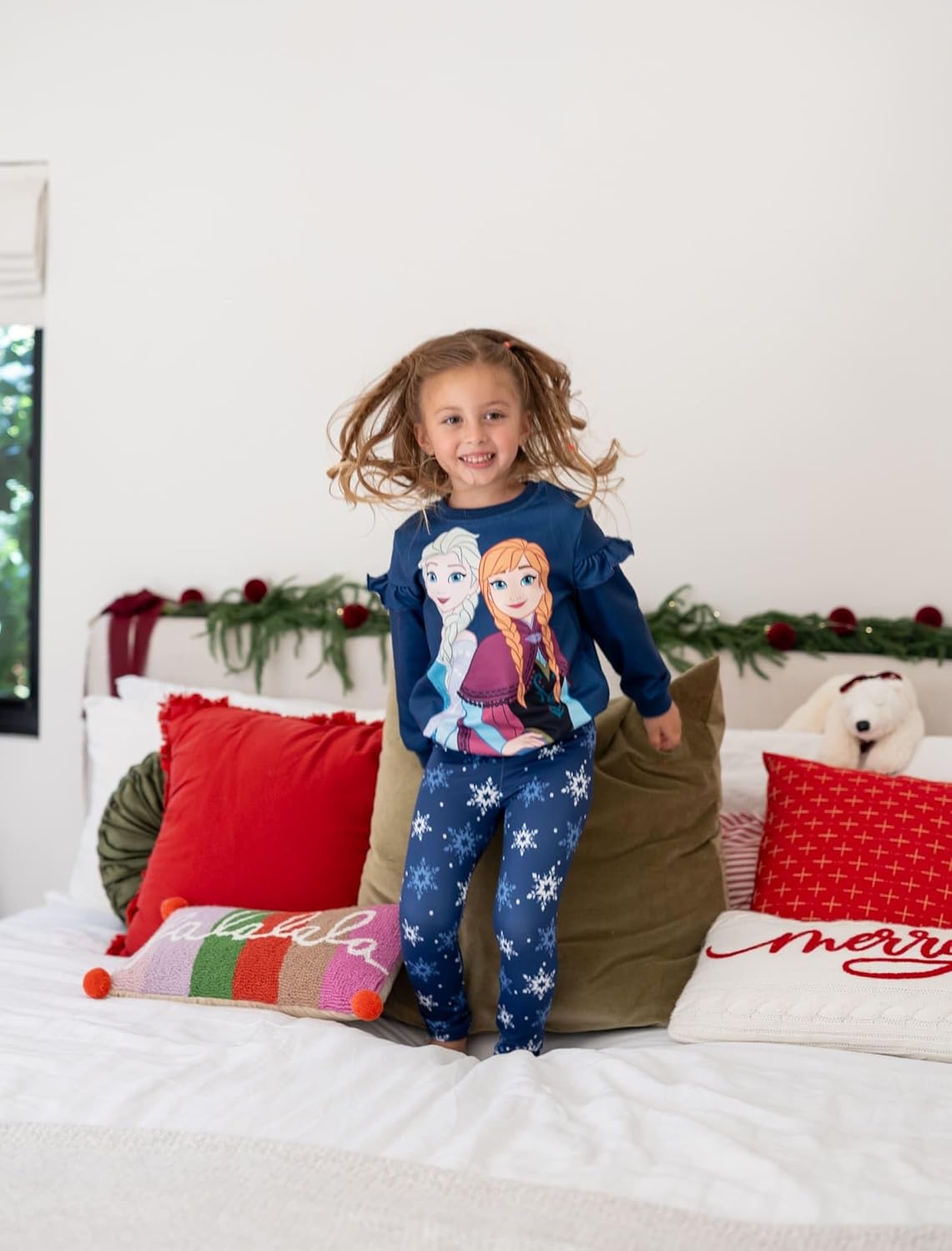 Disney Frozen Minnie Mouse Stitch Princess Fall Toddler Girl Outfit 2 Piece Girl Clothes Long Sleeve Sweatshirt and Leggings - Image 2