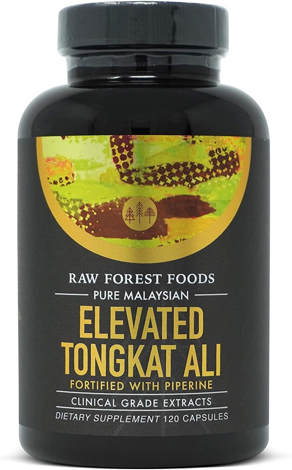 Tongkat Ali Extract Capsules — with Eurycomanone and Wild-Harvested Longjack Eurycoma Longifolia 200:1 — 120 Count — Fortified with Piperine to Maximize Effectiveness — Only from RAW Forest Foods