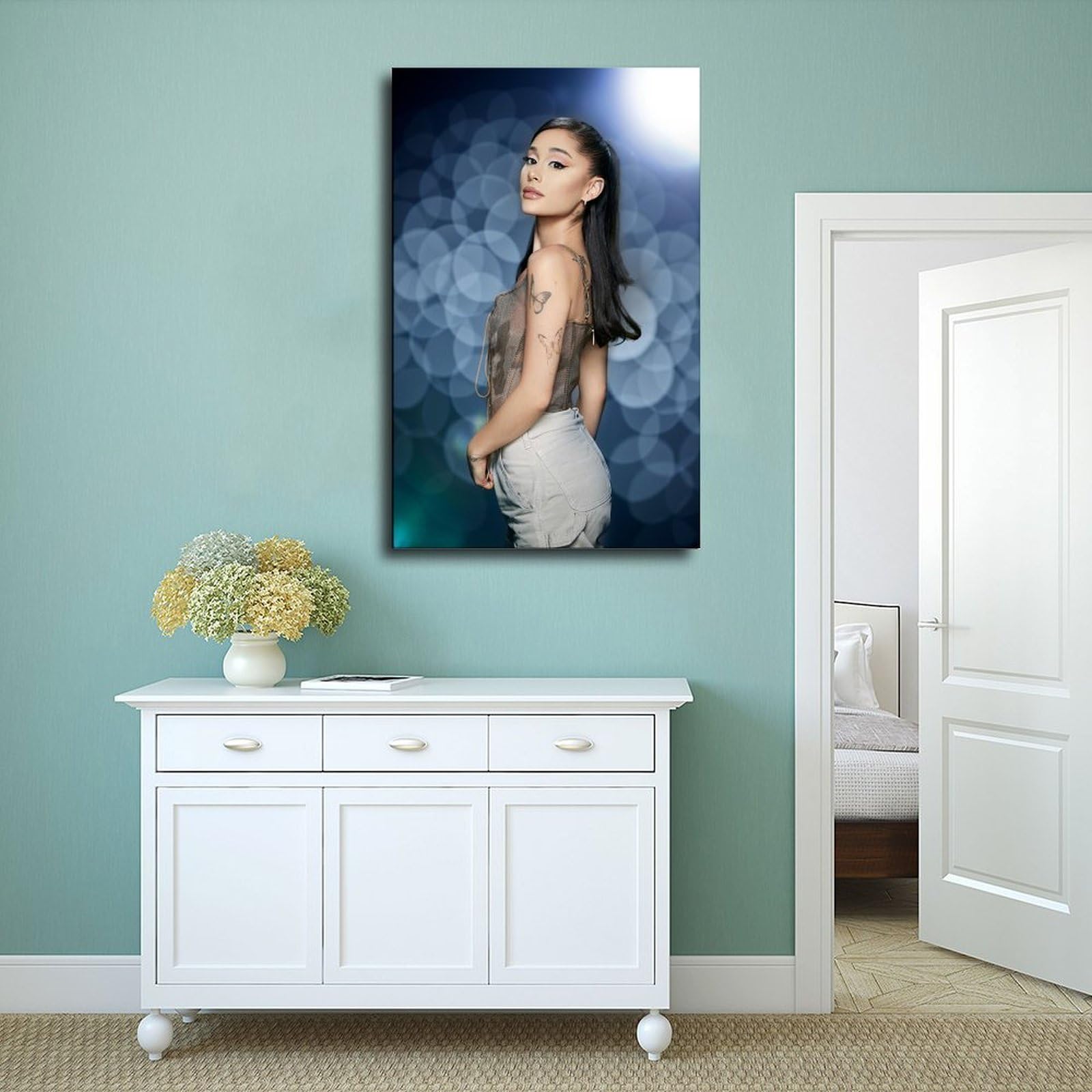 Poster Ariana Grande Sur Toile 40x60 Cm - Décoration Chambre, Bureau, Cadeau Fan