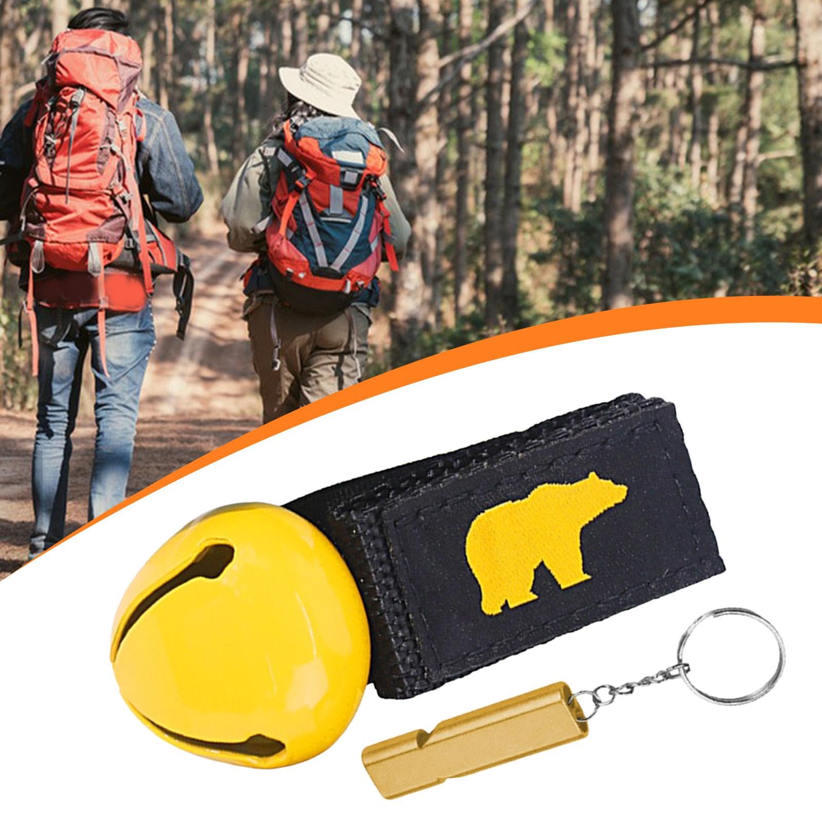 Cloche et sifflet Anti-Ours bruyants, Clochette de Survie Anti-Ours, dispositifs de Dissuasion, pour Les urgences, Le vélo, la pêche et Le Camping, Jaune