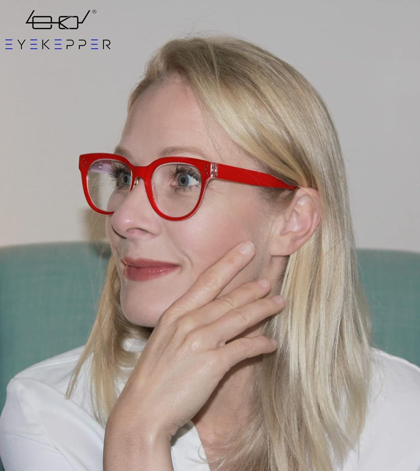 Eyekepper Oversize Reading Glasses Women Stylish Readers - Red +4.00 - Image 2