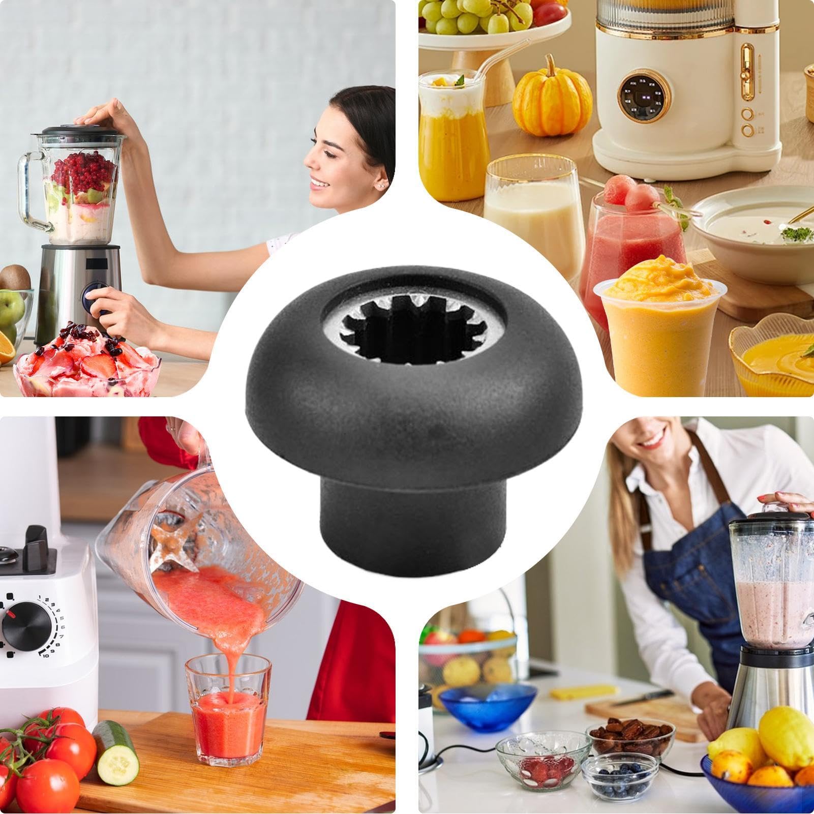 Replacement Blender Gear - 15-Piece Personal Blender And Grinder Combo For Kitchen | Drive Socket Connector | Mixing Machine Accessories Mushroom Cap For Home Commercial Use Easy Install PC Material