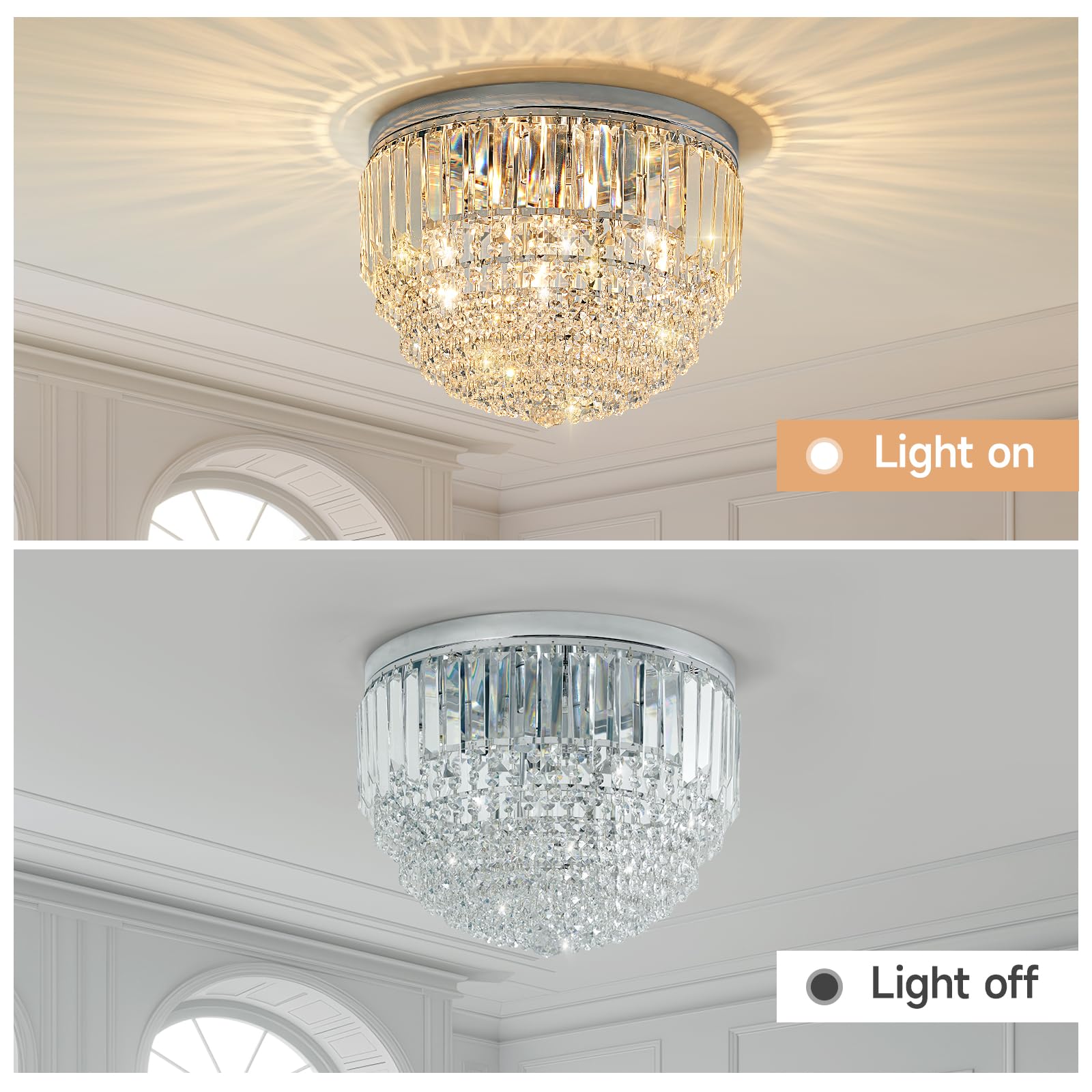 YMP&YZX 5-Lights Crystal Chandelier,15.7