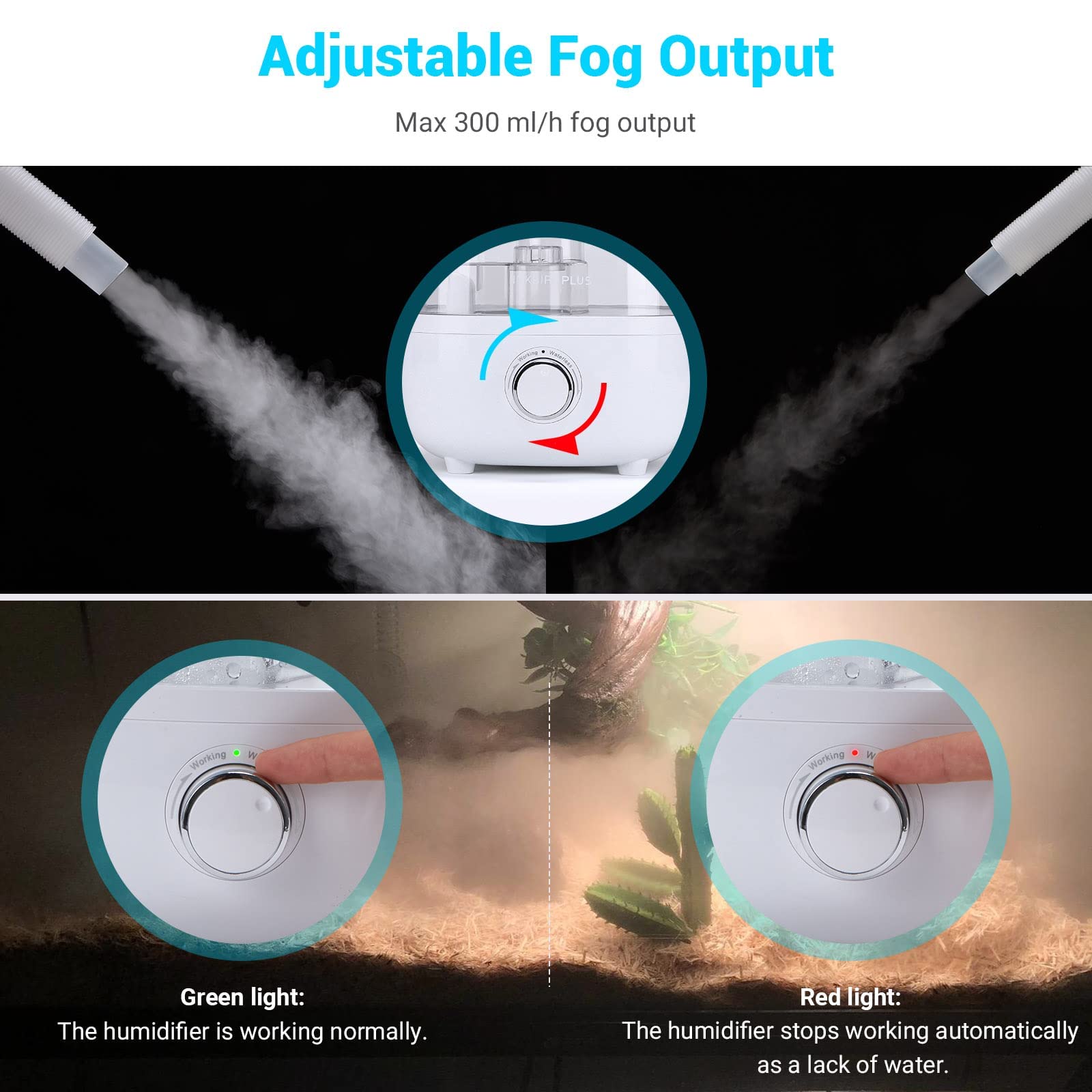 Inkbird Humidificador para Reptiles, Nebulizador para Aumentar la Humedad, Humidificador Silencioso para Anfibios de Reptiles, Plantas Húmedas con 4L Gran Capacidad