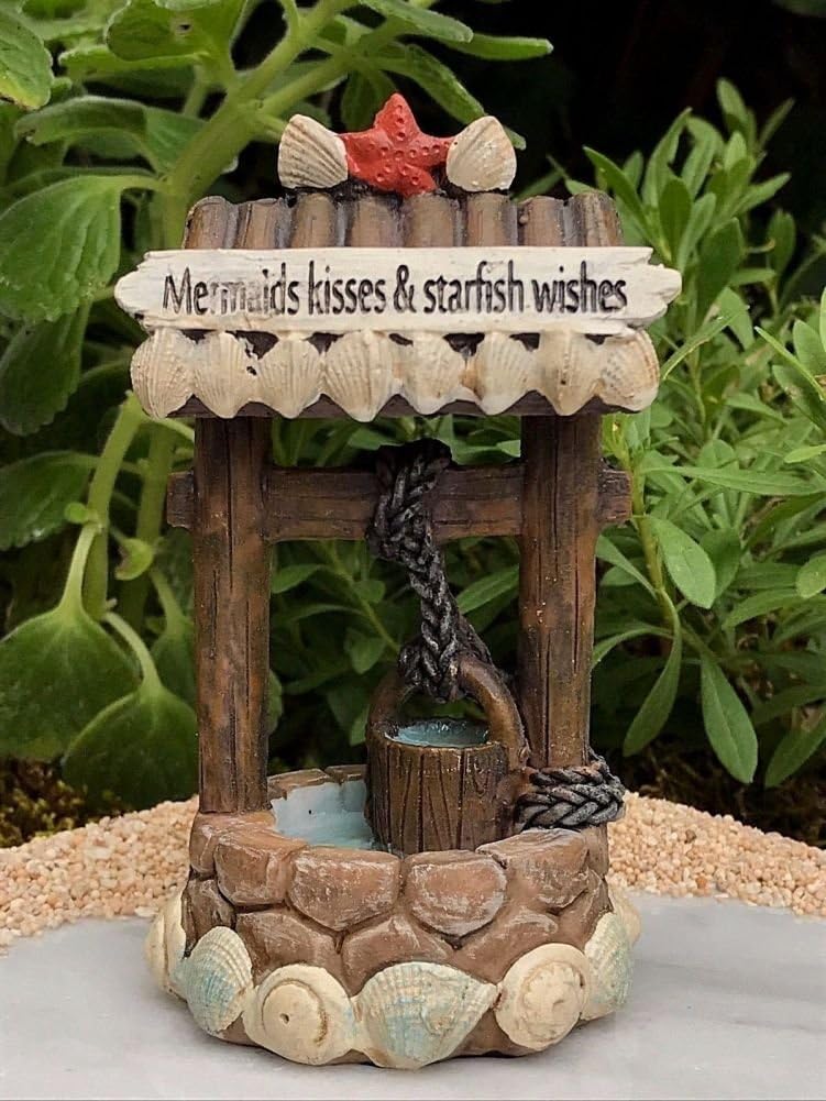 Miniature Dollhouse FAIRY GARDEN UNDER THE SEA Mermaid Wishing Well NEW
