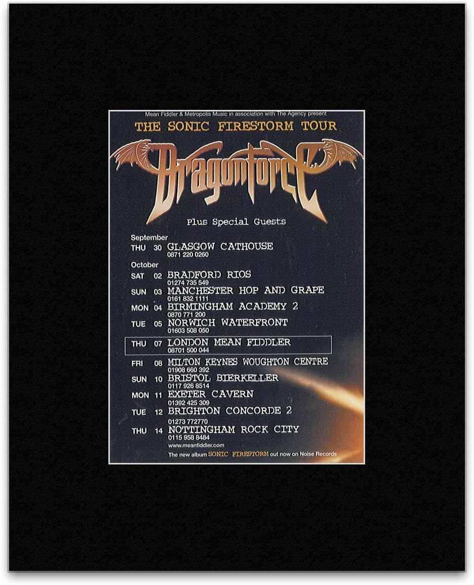 Metal Hammer DRAGON FORCE - Sonic Firestorm Tour 2004 Mini Poster - 13.5x10cm