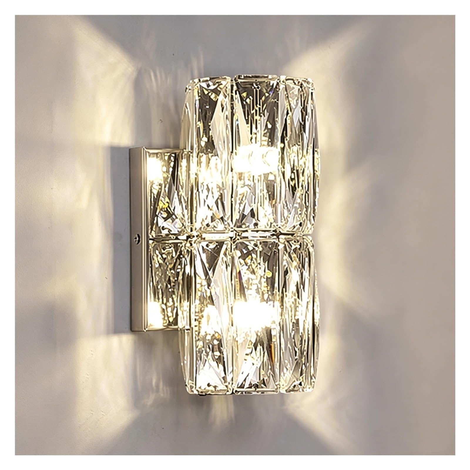 LUOYAOB Long Crystal Wall Sconce Chrome Crystal Wall Light Linear Wall Mounted Light Fixture Modern Luxury Bathroom Vanity Light for Bedroom Living Room Hallway Indoor Wall Lighting