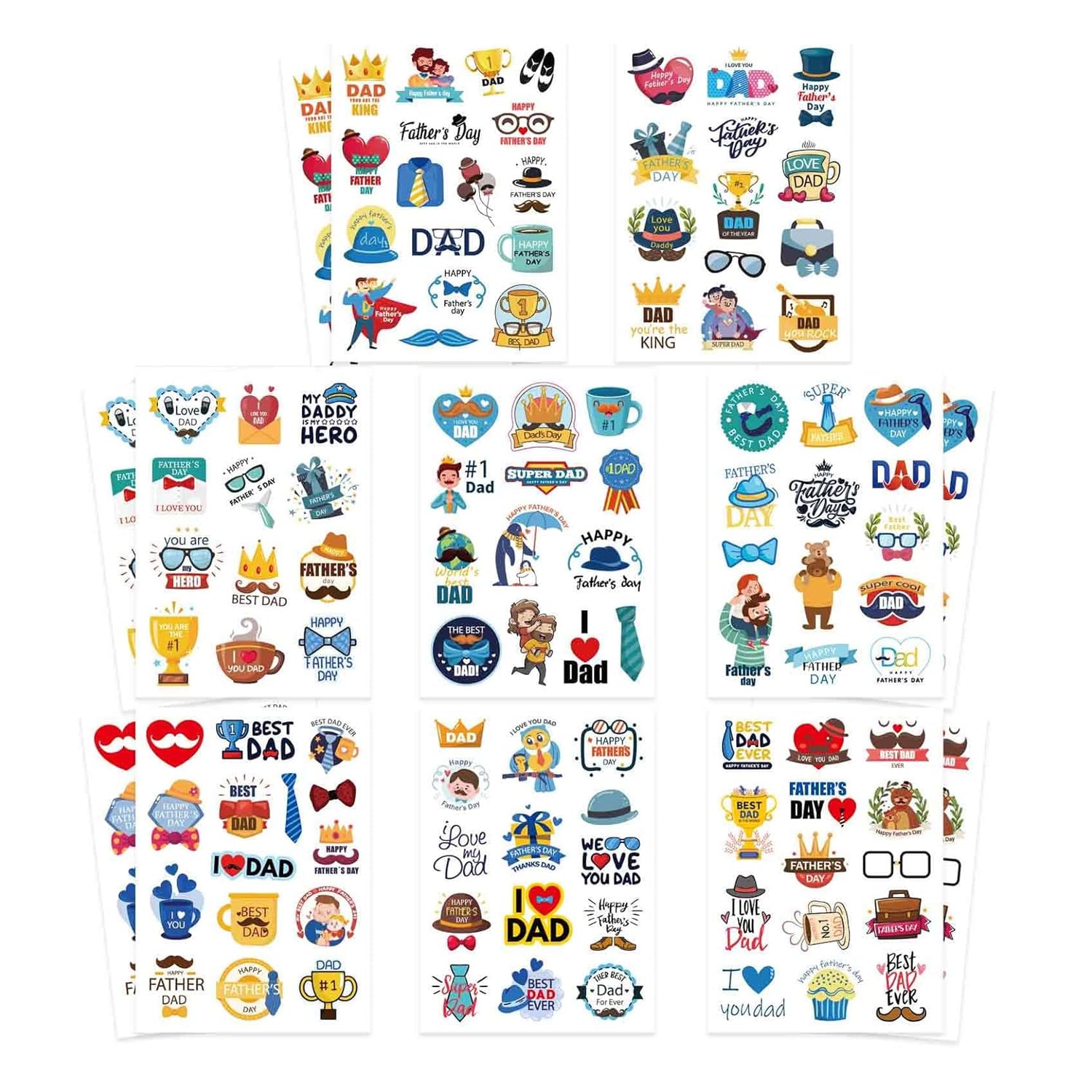 330Pcs Fathers Day Stickers Fathers Day Decorations Gift Tags for Presents Birthday Envelope Seals Cards Wrap Box Happy Father's Day Stickers Party Favors Decorations Card Making and Scrapbooking
