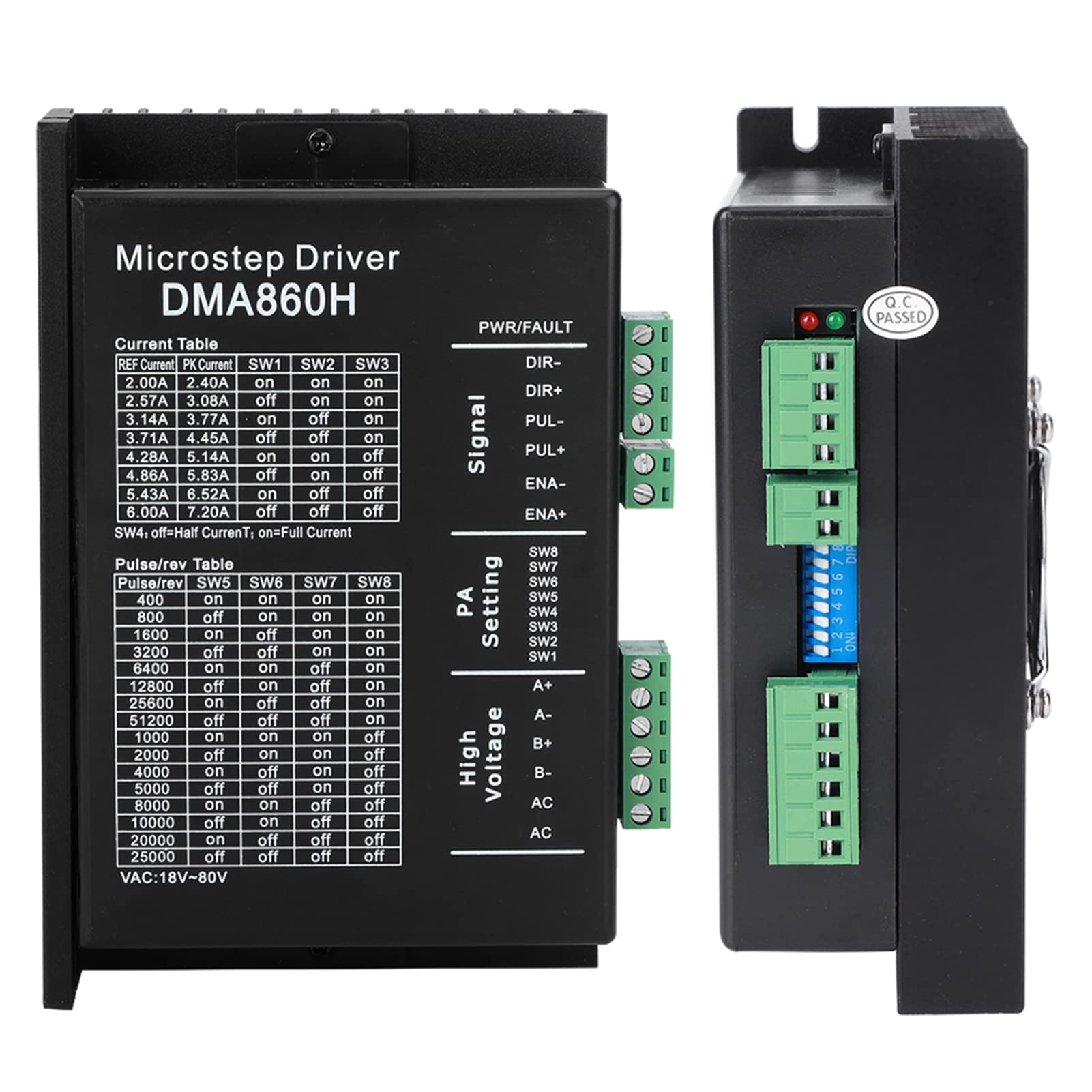 Oumefar 1pc DMA860H Motor Driver 2 4 7 2A Digital CNC 32 Bit 18 80VAC Motor Driver Ultra Low Noise for Machine Equipment