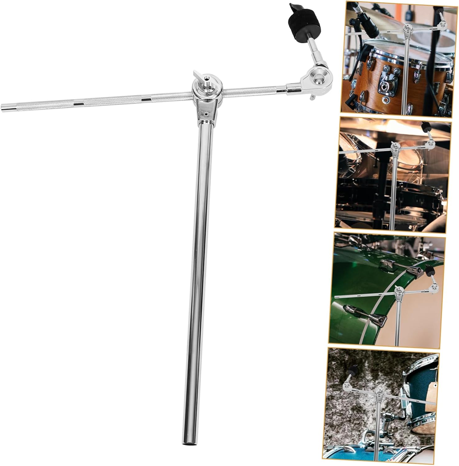 VICASKY Adjustable Cymbal Arm Holder with Heavy Duty Stability for Drum Set Durable Construction Enhanced Reach Fit for Crash and Ride Cymbals