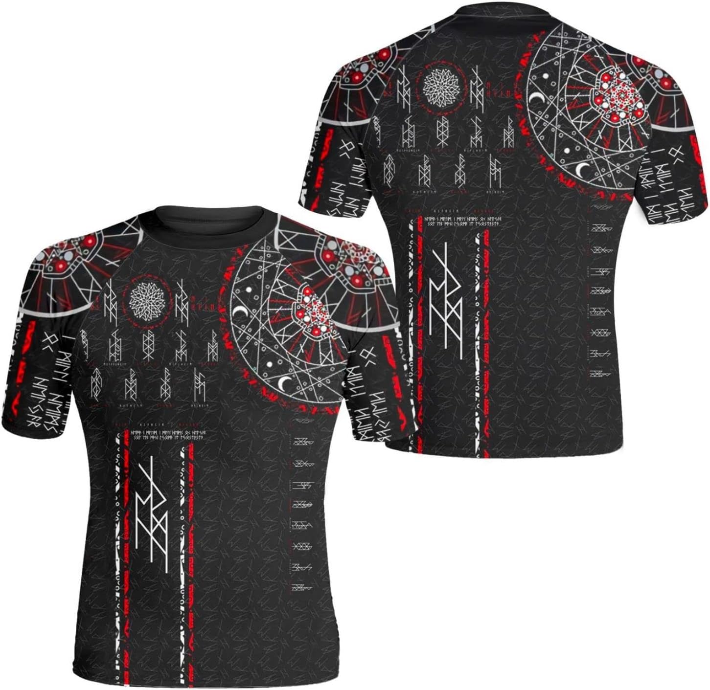 HYPEWAVE Viking Print 3D Never Fade Rash Guard Men, Ultra Soft Compression Shirt UPF 50+ Stretchable Fabric Gift BJJ