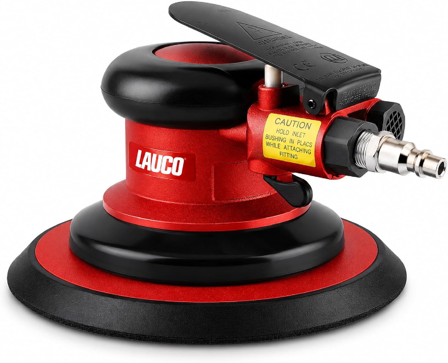 6-Inch Pneumatic Random Orbital Air Sander, 12,000 RPM, Low Vibration, 6" Hook & Loop Sanding Pad, Professional DA Air Sander for Auto Body, Woodworking & Metal Finishing