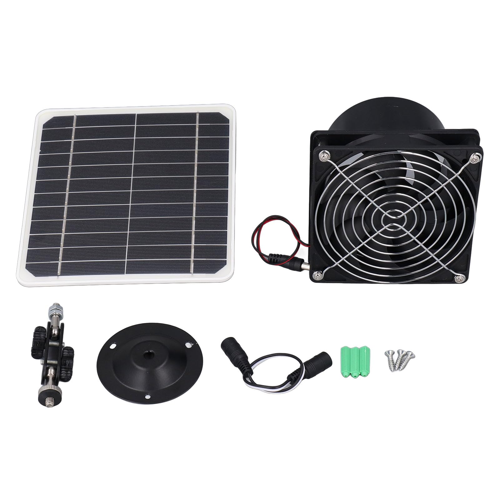 Kit de Ventilador de Ventilación Solar con Panel de 50 W, 12 V, Extractor de Techo de 6,5 Pulgadas para Invernadero, Gallinero, Cobertizo, Edificios Al Aire Libre, Recintos para Mascotas