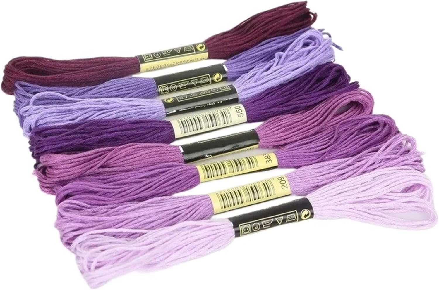 Kit broderie fil de coton violet 8 pièces pour point de croix et couture
