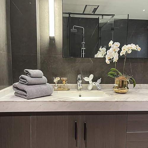 Miniatura 3 de Juego de toallas de baño extra grandes para baño, 30 x 60 pulgadas, toallas de ducha de microfibra súper suaves y ligeras de secado rápido (gris, 6