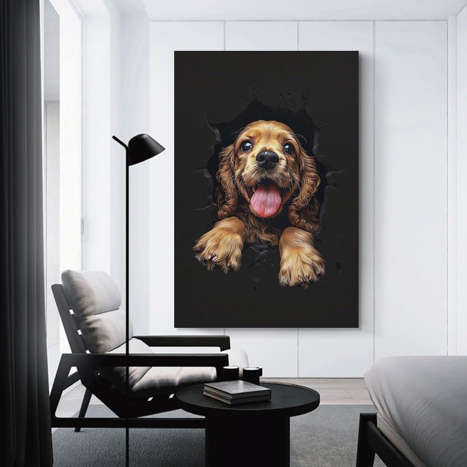 Junmoney Canvas Wall Decor Cocker Spaniel, 24x36inch(60x90cm), for Bedroom Decor, Cosy Corners Or Studios, Decorative Wall Art for Cosy Rooms