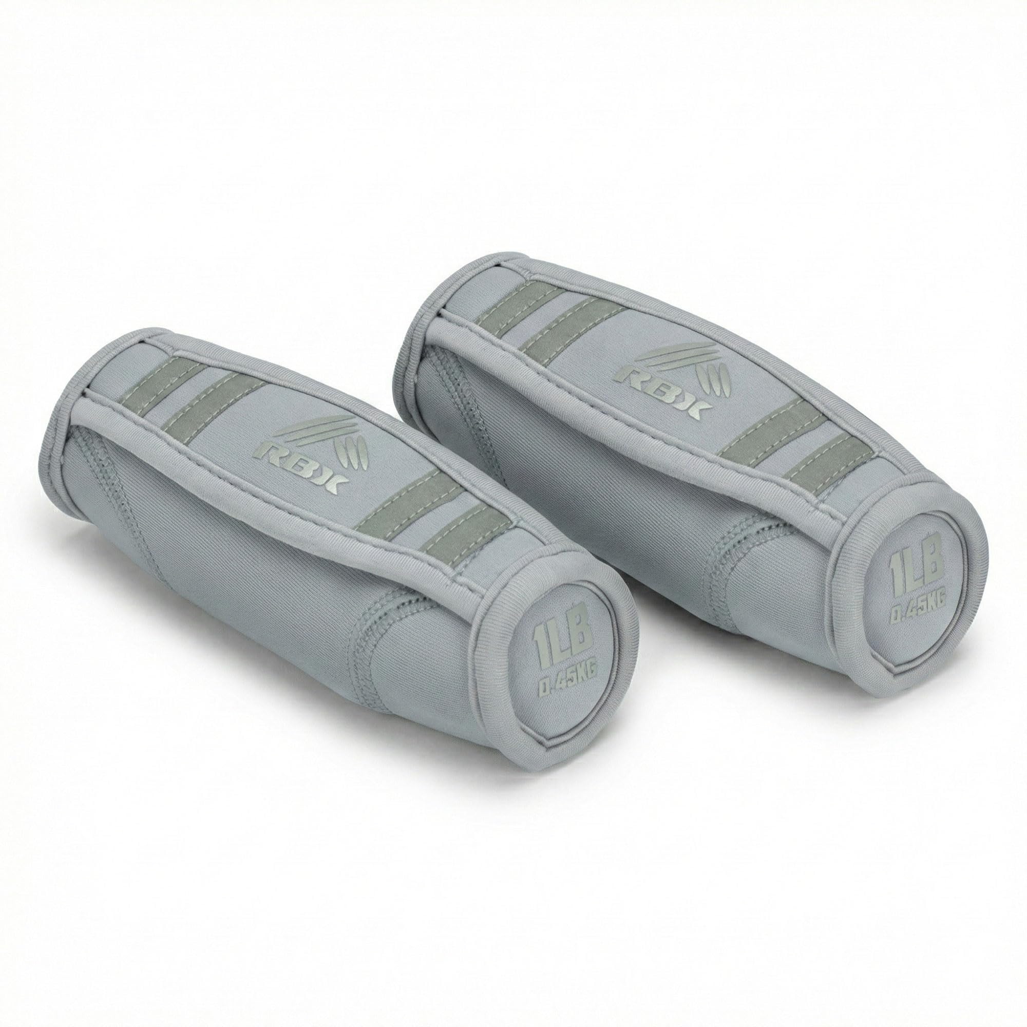 RBX 2lb Walking Weights Pair 1lb Each Soft Hand Weights with Reflective Safety Straps Ergonomic Grip Breathable Fabric