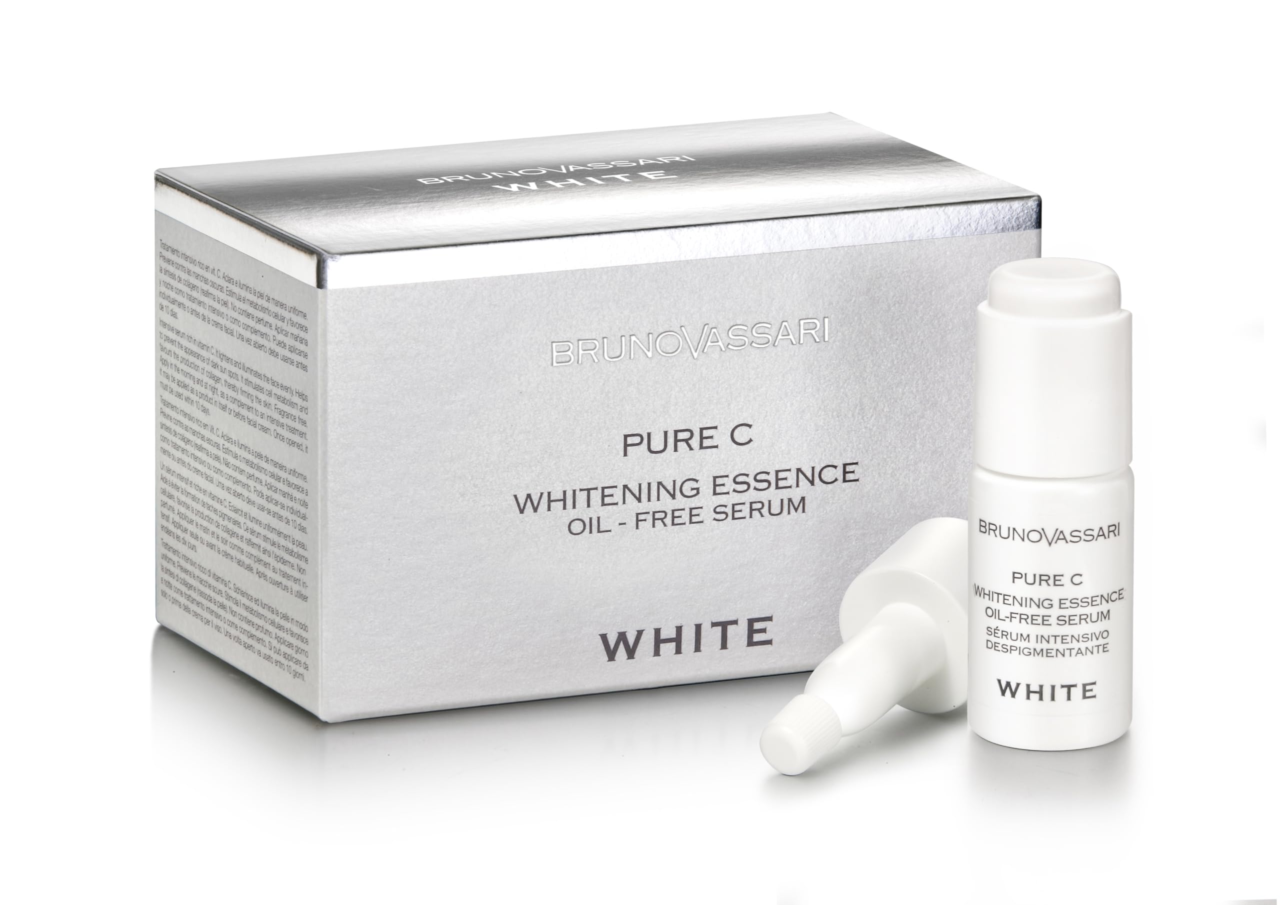 BRUNOVASSARI Pure C Non-Greasy Whitening Serum with Vitamin C - Intensive Lightening Treatment for Even Skin Tone & Spot Prevention