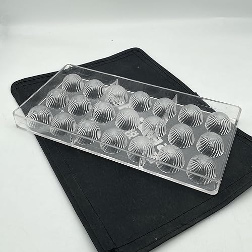 Miniatura 3 de Molde de policarbonato para bombas de chocolate, 21 tazas, forma de bala en espiral, molde para inyección, molde de inyección de plástico sólido,
