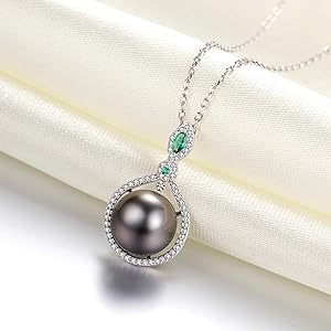 ネックレス・ペンダント TATIANA (SILVER925) Black swan Pearl Necklace NZ2070 BMY31 Tbopshirt Valentines Day Gifts Clearance,Earrings for Women