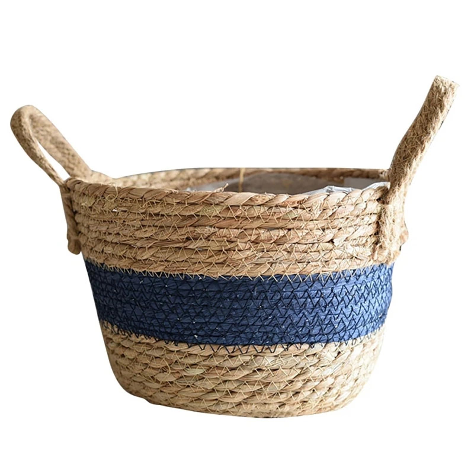 DUNSBY Woven Planter 3PCS Seagrass Planter Basket, Woven Flower Pot With Waterproof Plastic Liner For All House Plants