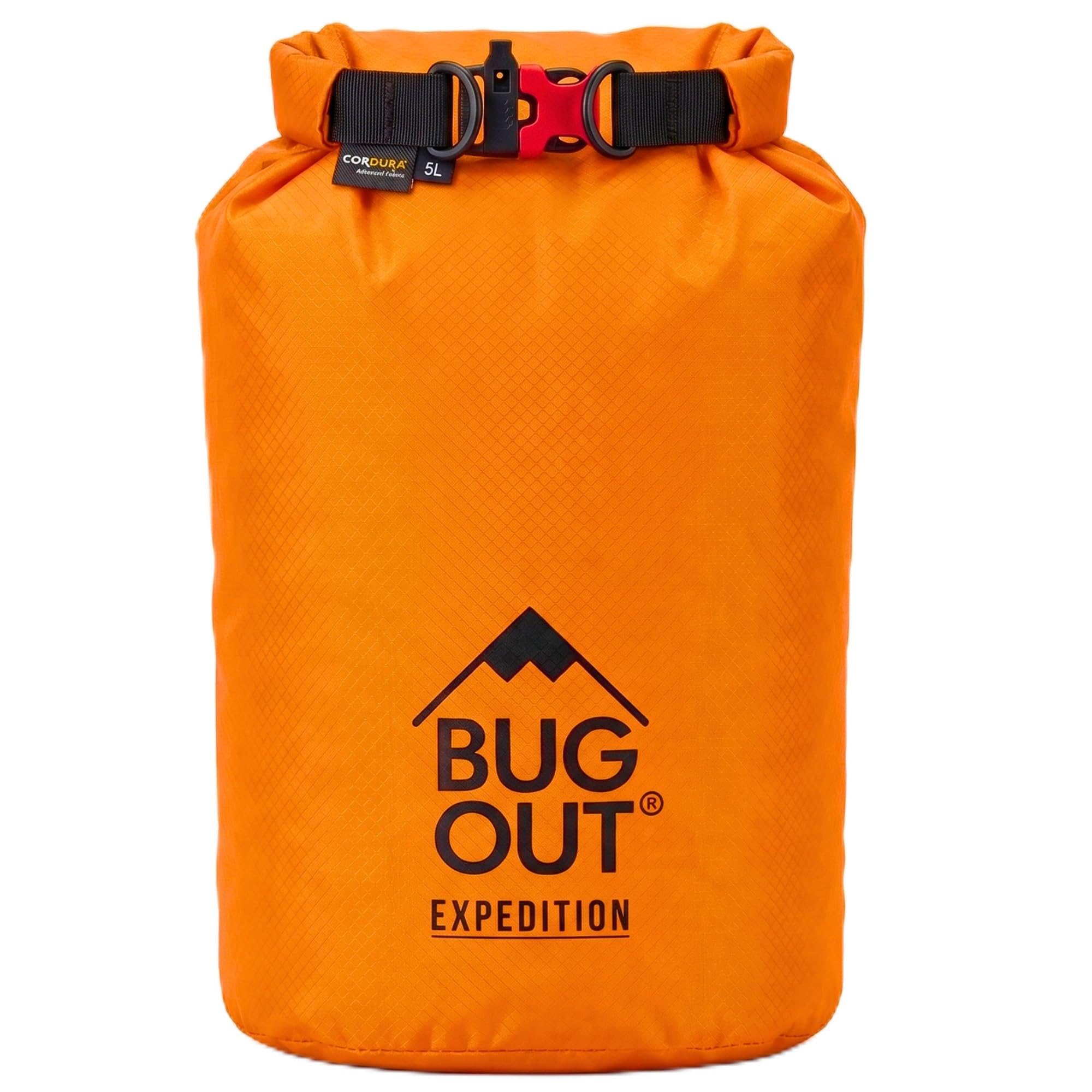 BUG OUT 5L Ultralight Dry Bag, Cordura Ripstop Nylon, Integrated Survival Whistle, TPU Taped Seams, 42g, for Camping, Hiking and Watersports