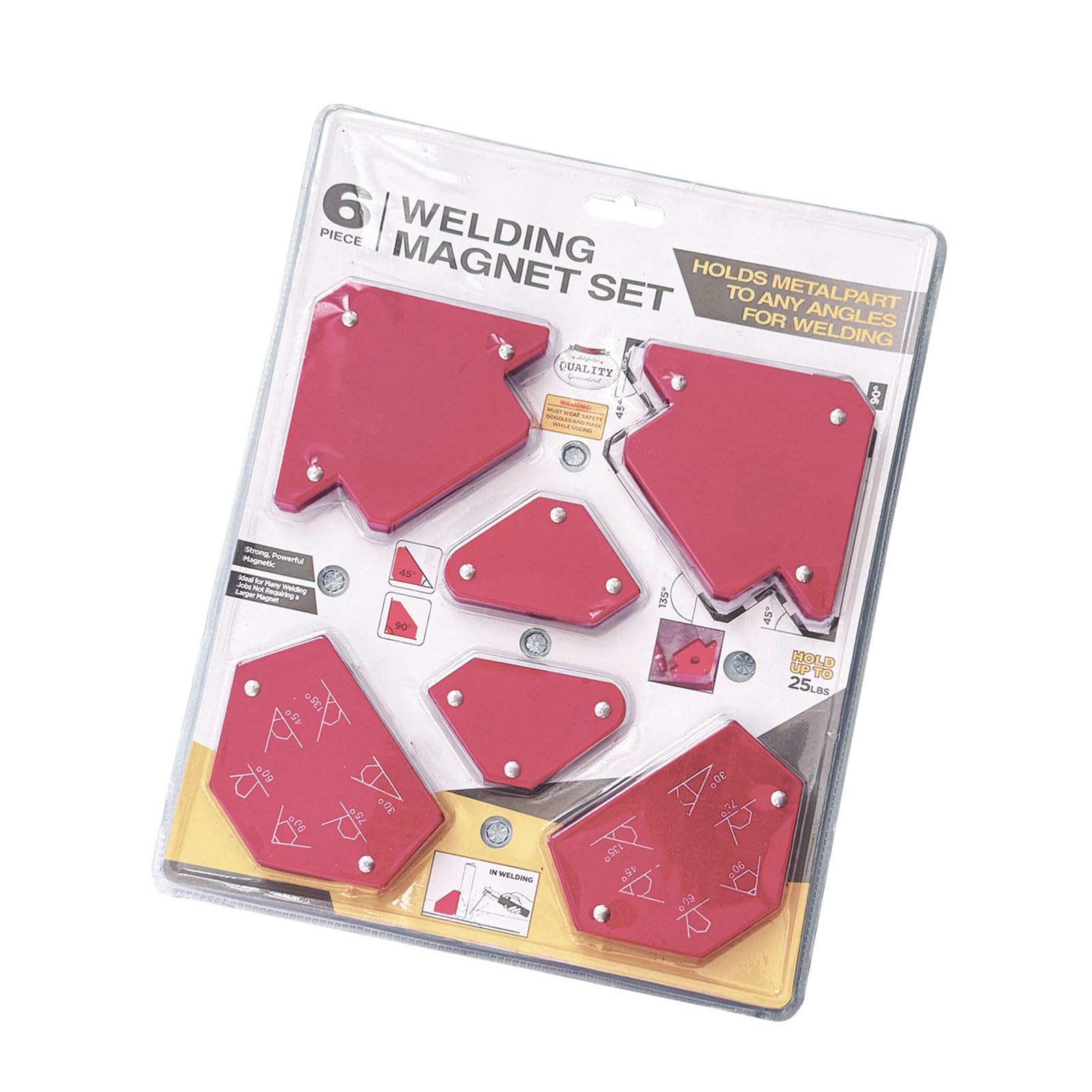 Multipurpose Steel Welding Clamps 6Pcs Holder with Antislip Pad for Secure Workholding Holder