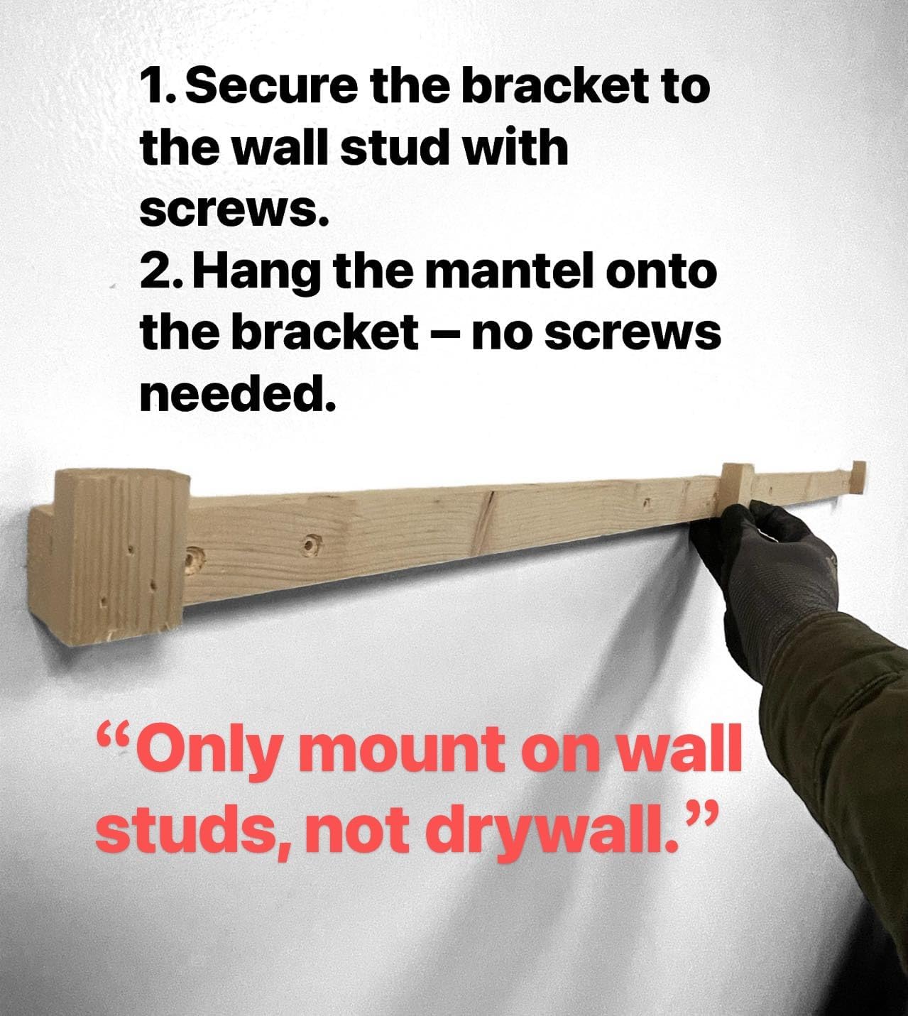 48" 60" Rustic Wood Fireplace Mantel - Floating Shelf, Modern Style/European Traditional Style (48” Traditional Style)