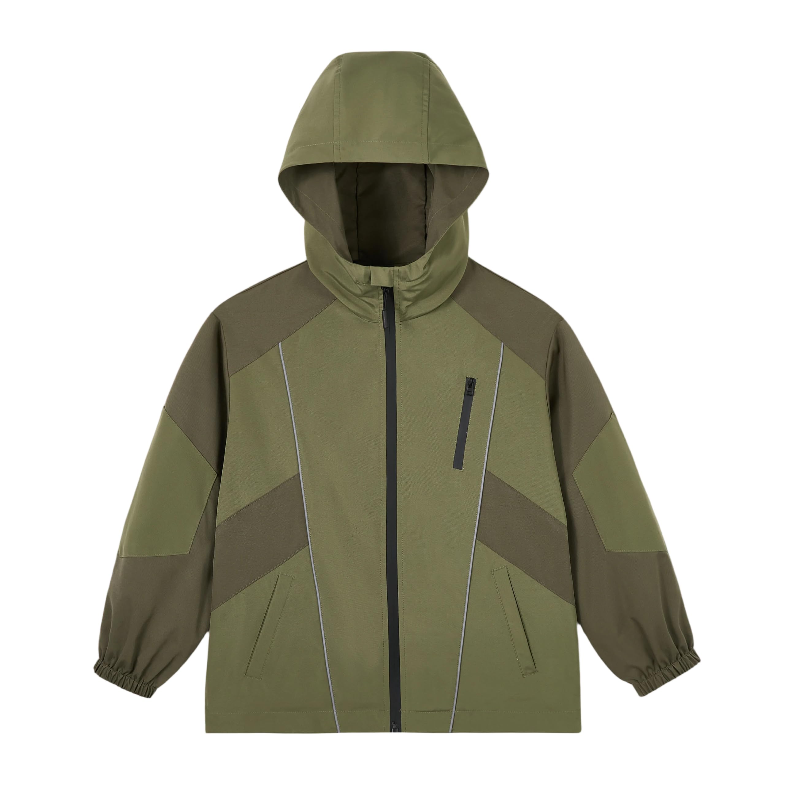 Rolanko Chaqueta Impermeable para Niños, Impermeable Cortavientos Ligero Chaquetas Softshell Outerwear con Capucha y Cremallera