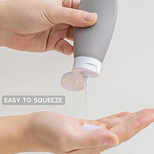 Miniatura 4 de DEWSENSI Juego de 20 botellas de viaje para artículos de tocador, aprobados por la TSA, a prueba de fugas, kit de recipientes de tamaño de viaje,