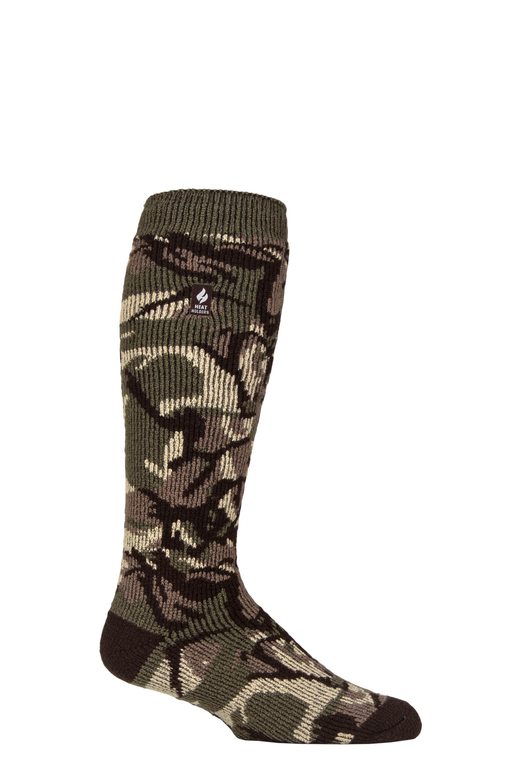 HEAT HOLDERS SOCKSHOP Mens Original Patterned Long Socks – 1 Pair 2.3 TOG Thermal Insulated Soft Brushed Lining Warm Thick Winter Footwear for Cold Weather, UK Size 7-11 Military Camo