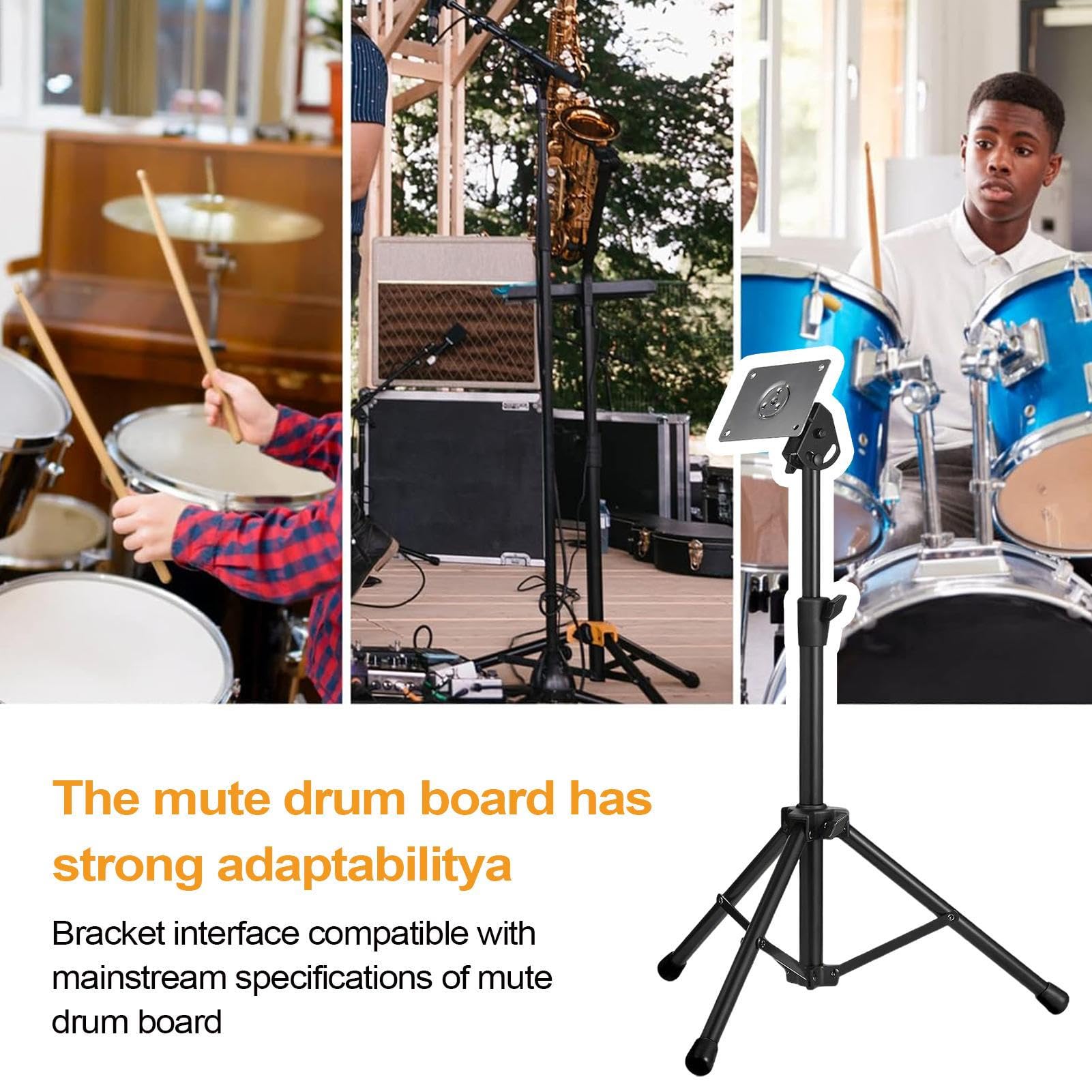 Drum-Pad-Ständer Leise Tragbar Verstellbar Ergonomisch Leicht | Tragbarer Halter für Snare-Drum Für jugendliche Anfänger Schlagzeuger Schüler Band Reise Camping Outdoor Schule Zuhause Üben