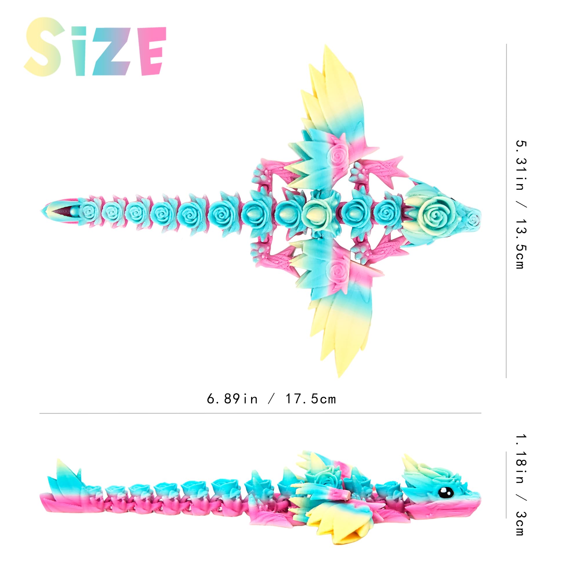 Amazon.com: HiesDeosn 3D Printed Rose Dragon with Wings，7 Inches